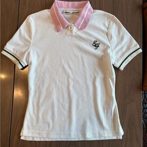 English Factory women’s Polo Shirt with Pink and Green Accents